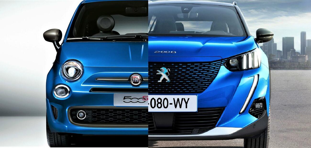 Frontales de dos modelos de Fiat y Peugeot, que se han fusionado en Stellantis / COCHE GLOBAL