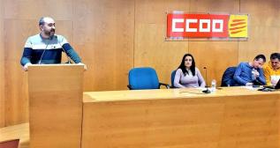 Javier Pacheco, en una asamblea de afiliados de CCOO de Nissan / CCOO