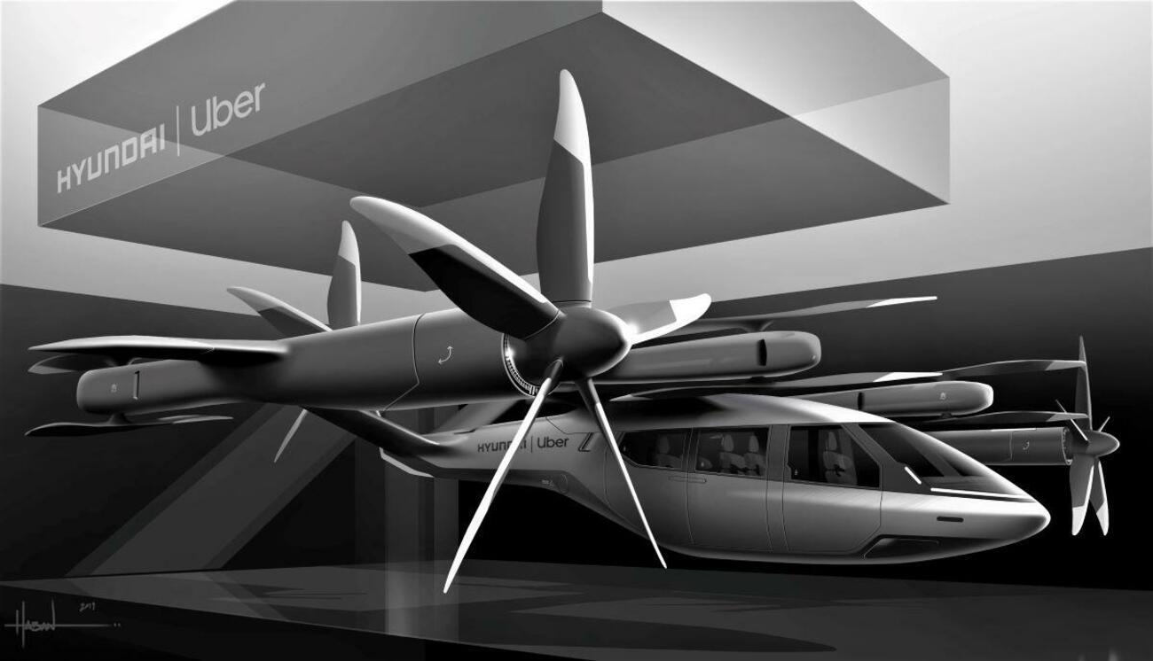 Taxi aéreo presentado por la alianza de Hyundai y Uber