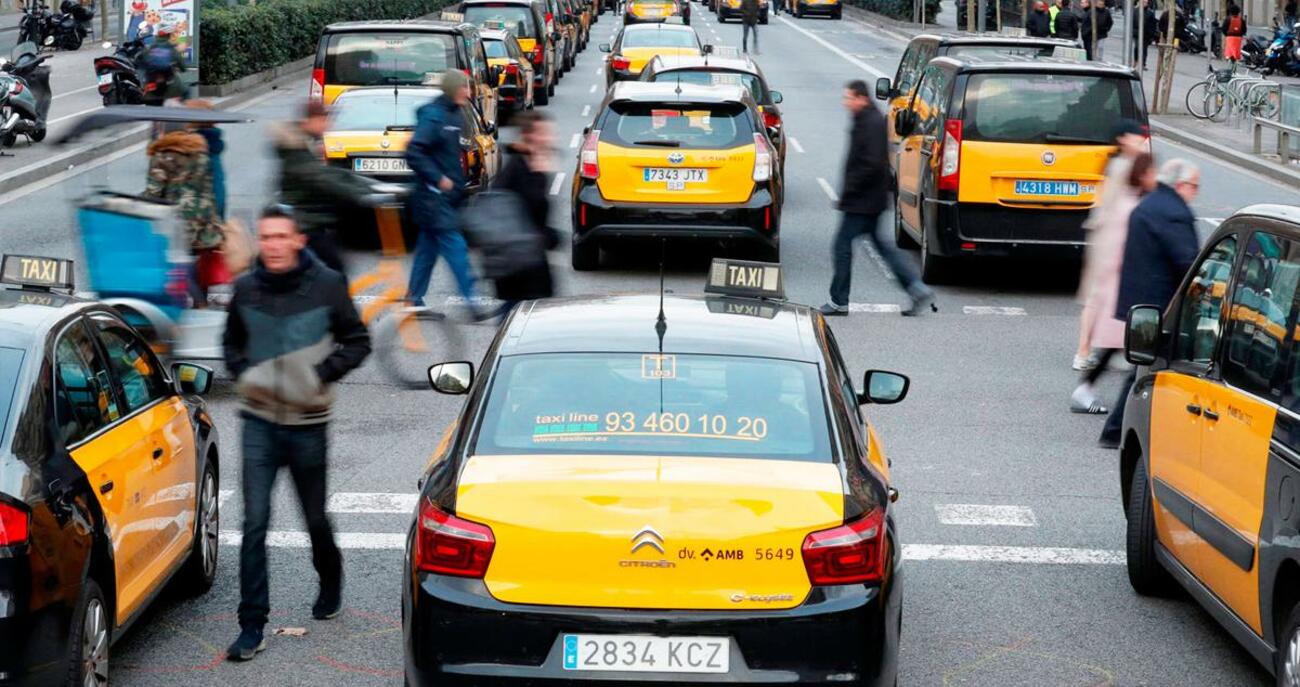 Imagen de la huelga de taxis de Barcelona / EFE Imagen de la huelga de taxis de Barcelona / EFE