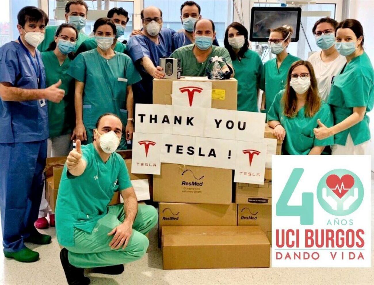 Los aparatos donados por Tesla al hospital de Burgos / @UciBurgos