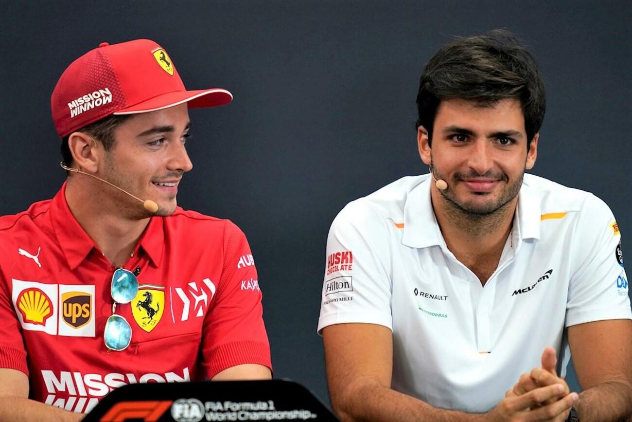 Carlos Sainz y Charles Leclerc, con el que coincidirá en Ferrari / EFE / EPA / FRANCK ROBICHON