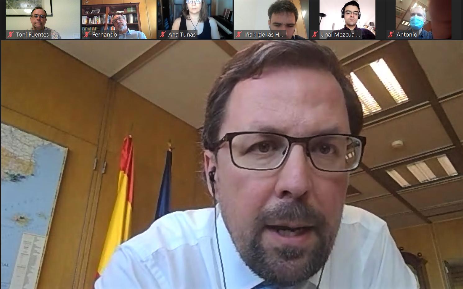 El secretario de Industria, Raül Blanco, en la rueda de prensa online