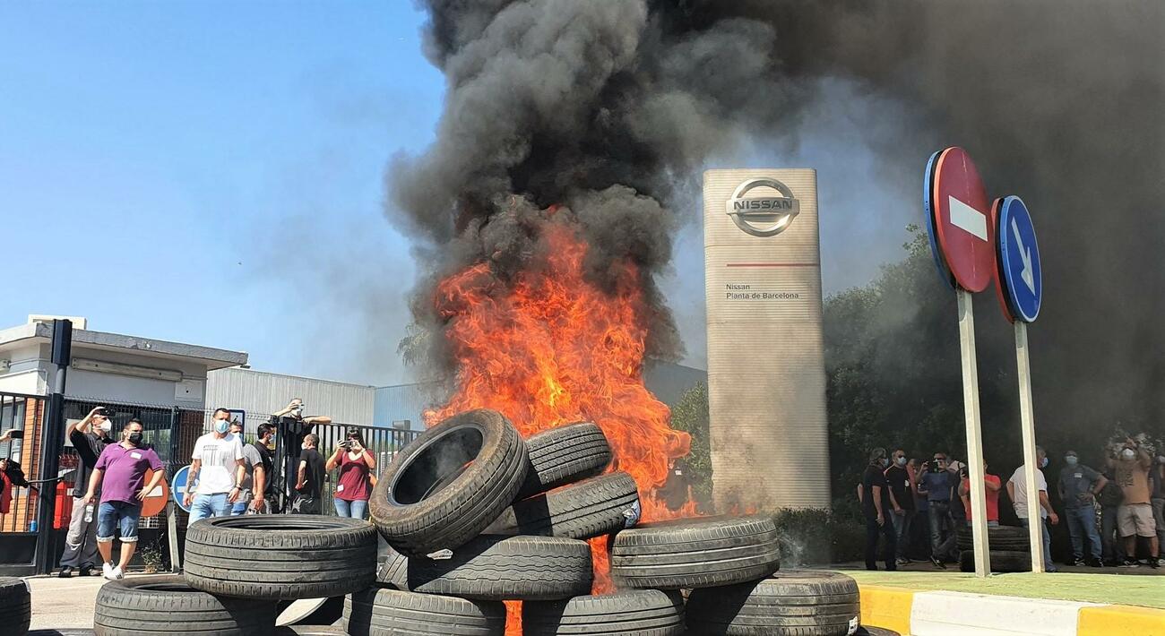 Protesta contra el cierre de Nissan en Barcelona / CCOO