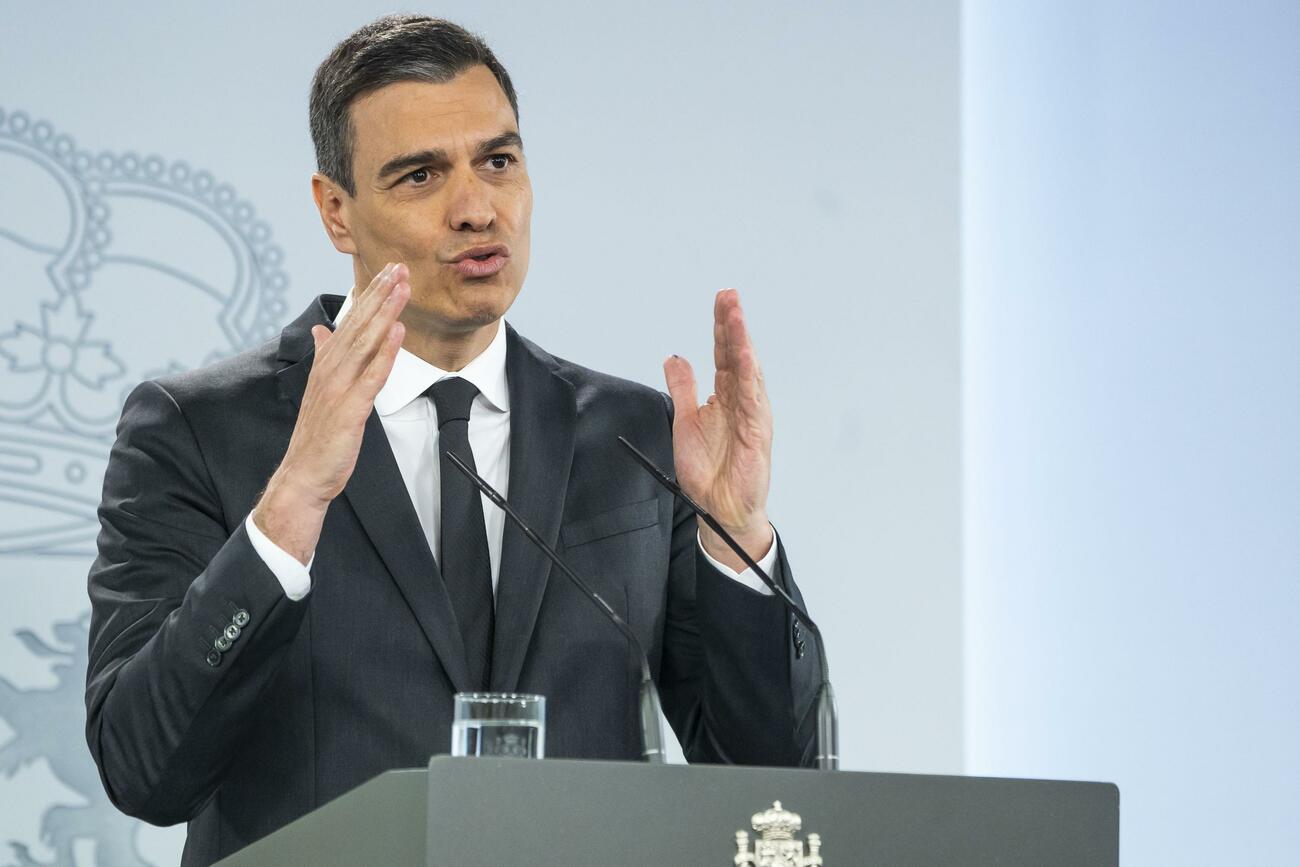 El presidente del Gobierno, Pedro Sánchez, en una comparecencia / EP