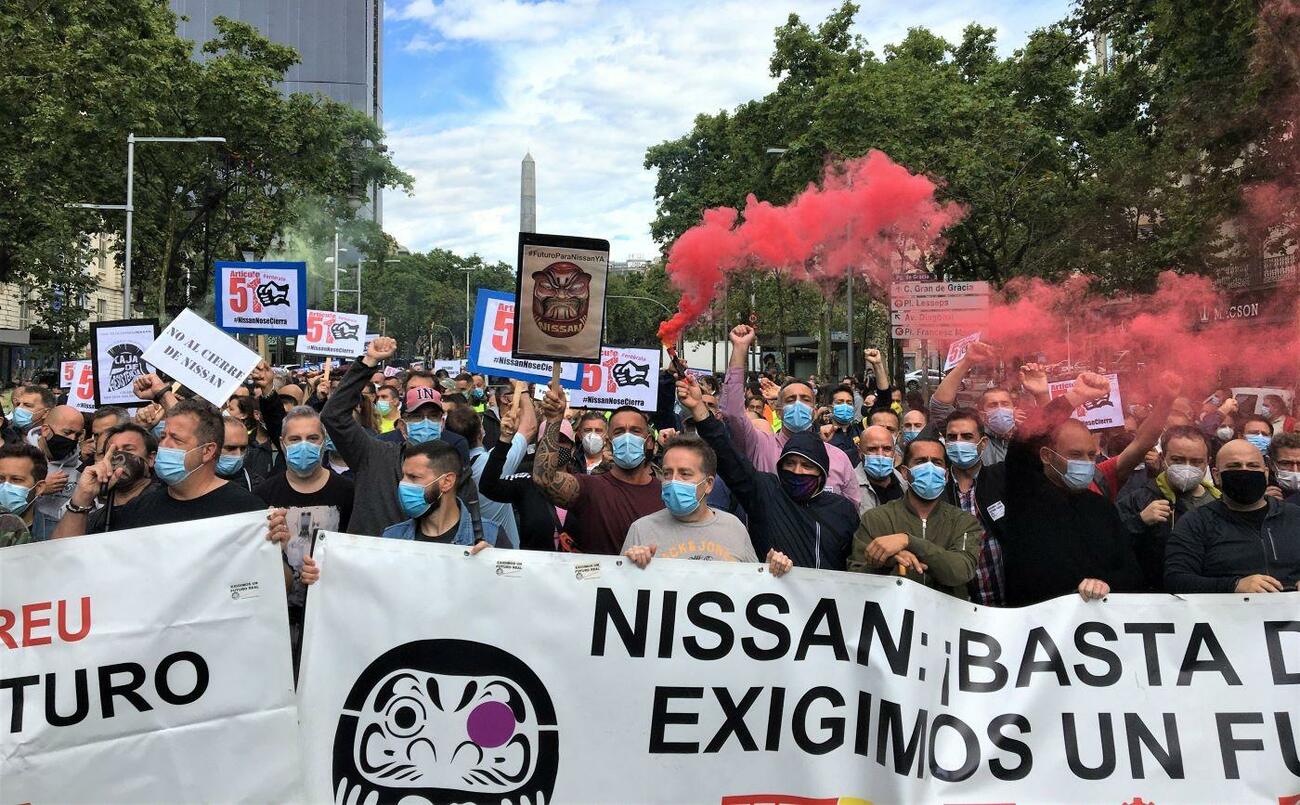 Manifestación de trabajadores de Nissan en Barcelona / EUROPA PRESS